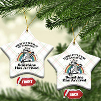 Funny Raccoon Rainbow Ceramic Ornament Your Little Ray Of Sarcastic Sunshine Has Arrived - Wonder Print Shop