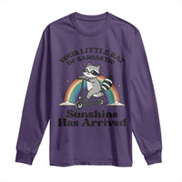 Funny Raccoon Rainbow Long Sleeve Shirt Your Little Ray Of Sarcastic Sunshine Has Arrived - Wonder Print Shop