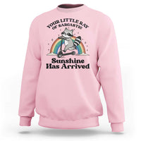 Funny Raccoon Rainbow Sweatshirt Your Little Ray Of Sarcastic Sunshine Has Arrived - Wonder Print Shop