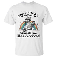 Funny Raccoon Rainbow T Shirt Your Little Ray Of Sarcastic Sunshine Has Arrived - Wonder Print Shop