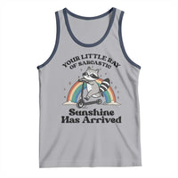 Funny Raccoon Rainbow Tank Top Your Little Ray Of Sarcastic Sunshine Has Arrived - Wonder Print Shop