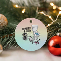Trashed Panda Ceramic Ornament Funny Drunk Racoon Meme - Wonder Print Shop