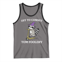 Funny Raccoon Scooter Meme Tank Top Off To Commit Tom Foolery - Wonder Print Shop