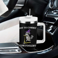 Funny Raccoon Scooter Meme Tumbler With Handle Off To Commit Tom Foolery - Wonder Print Shop