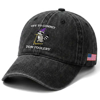 Funny Raccoon Scooter Meme Washed Cotton Baseball Cap Off To Commit Tom Foolery