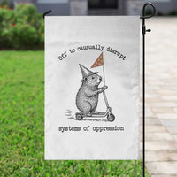 Funny Groundhog Scooter Meme Garden Flag Off To Causually Disrupt System Of Oppression - Wonder Print Shop