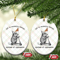 Funny Groundhog Scooter Meme Ceramic Ornament Off To Causually Disrupt System Of Oppression - Wonder Print Shop