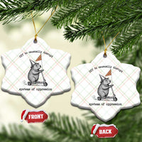 Funny Groundhog Scooter Meme Ceramic Ornament Off To Causually Disrupt System Of Oppression - Wonder Print Shop