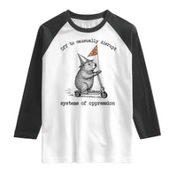 Funny Groundhog Scooter Meme Raglan Shirt Off To Causually Disrupt System Of Oppression - Wonder Print Shop