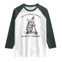 Funny Groundhog Scooter Meme Raglan Shirt Off To Causually Disrupt System Of Oppression - Wonder Print Shop