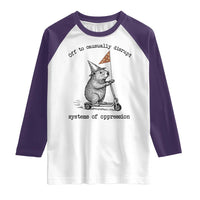 Funny Groundhog Scooter Meme Raglan Shirt Off To Causually Disrupt System Of Oppression - Wonder Print Shop
