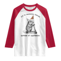 Funny Groundhog Scooter Meme Raglan Shirt Off To Causually Disrupt System Of Oppression - Wonder Print Shop