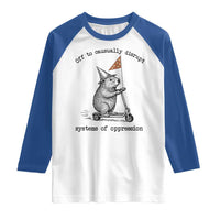 Funny Groundhog Scooter Meme Raglan Shirt Off To Causually Disrupt System Of Oppression - Wonder Print Shop