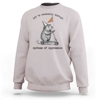 Funny Groundhog Scooter Meme Sweatshirt Off To Causually Disrupt System Of Oppression - Wonder Print Shop