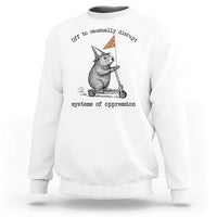 Funny Groundhog Scooter Meme Sweatshirt Off To Causually Disrupt System Of Oppression - Wonder Print Shop