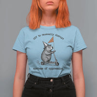 Funny Groundhog Scooter Meme T Shirt For Women Off To Causually Disrupt System Of Oppression - Wonder Print Shop