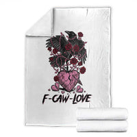 F Caw Love Throw Blanket Funny Anti Valentines Day Gothic Bird Meme