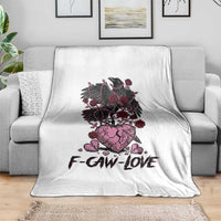 F Caw Love Throw Blanket Funny Anti Valentines Day Gothic Bird Meme