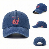 67 Valetines Meme Washed Cotton Baseball Cap Funny Teacher Sayings Six Seven
