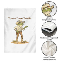 You're Darn Tootin Garden Flag Funny Cowboy Frog Meme