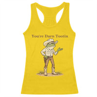 You're Darn Tootin Racerback Tank Top Funny Cowboy Frog Meme