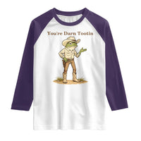 You're Darn Tootin Raglan Shirt Funny Cowboy Frog Meme