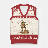You're Darn Tootin V-Neck Knit Sweater Vest Funny Cowboy Frog Sarcastic Meme