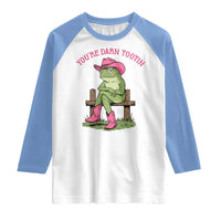 You're Darn Tootin Raglan Shirt Funny Cowgirl Frog Sarcastic Meme