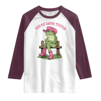 You're Darn Tootin Raglan Shirt Funny Cowgirl Frog Sarcastic Meme