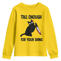 Tall Enough For Your Shins Youth Sweatshirt Funny Cat Sarcastic Meme