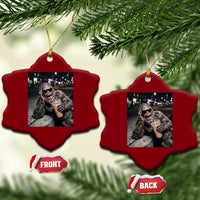 Bigfoot Drinking Iced Coffee Ceramic Ornament Funny Sasquatch Streetwear