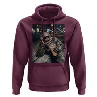 Bigfoot Drinking Iced Coffee Hoodie Funny Sasquatch Streetwear