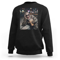Bigfoot Drinking Iced Coffee Sweatshirt Funny Sasquatch Streetwear