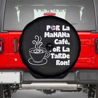 Por La Mañana Cafe Spare Tire Cover Puerto Rican Music Lover Coffee Fan