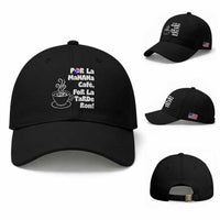 Por La Mañana Cafe Baseball Cap Puerto Rican Music Lover Coffee Fan