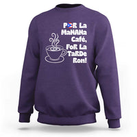 Por La Mañana Cafe Sweatshirt Puerto Rican Music Lover Coffee Fan