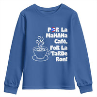 Por La Mañana Cafe Youth Sweatshirt Puerto Rican Music Lover Coffee Fan