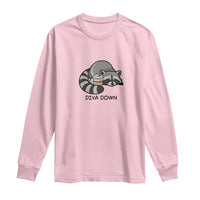 Diva Down Long Sleeve Shirt Funny Raccoon Relaxed