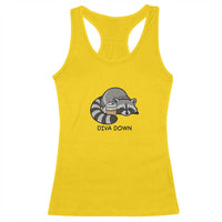 Diva Down Racerback Tank Top Funny Raccoon Relaxed
