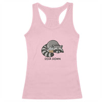 Diva Down Racerback Tank Top Funny Raccoon Relaxed