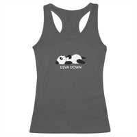 Diva Down Racerback Tank Top Funny Lazy Panda Meme