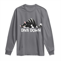 Diva Down Long Sleeve Shirt Funny Sarcastic Cat Meme