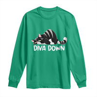 Diva Down Long Sleeve Shirt Funny Sarcastic Cat Meme