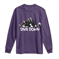 Diva Down Long Sleeve Shirt Funny Sarcastic Cat Meme