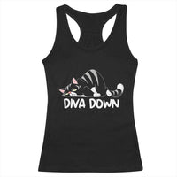Diva Down Racerback Tank Top Funny Sarcastic Cat Meme