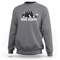 Diva Down Sweatshirt Funny Sarcastic Cat Meme