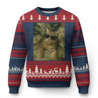 Funny Smoking Cat Selfie Meme Ugly Christmas Sweater Gen Z Joke - Wonder Print Shop