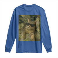 Funny Smoking Cat Selfie Meme Long Sleeve Shirt Gen Z Joke - Wonder Print Shop
