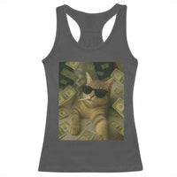 Funny Smoking Cat Selfie Meme Racerback Tank Top Gen Z Joke - Wonder Print Shop