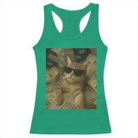 Funny Smoking Cat Selfie Meme Racerback Tank Top Gen Z Joke - Wonder Print Shop